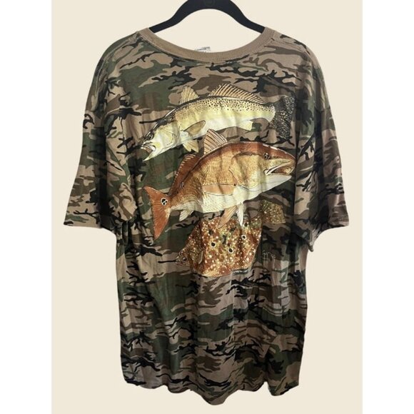 GUY HARVEY Bluewater 2005 Camo Fish Graphic T-Shirt Size XL - Picture 3 of 7